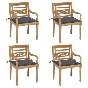 Batavia chairs 4 units solid teak wood with cushions by , Garden chairs - Ref: Foro24-3073295, Price: 494,83 €, Discount: %