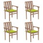 Stackable garden chairs 4 pcs solid teak wood with cushions by , Garden chairs - Ref: Foro24-3073390, Price: 513,66 €, Discou...