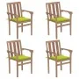 Stackable garden chairs 4 pcs solid teak wood with cushions by , Garden chairs - Ref: Foro24-3073390, Price: 514,61 €, Discou...