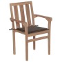 Stapelbare Gartenstühle 6 Stück aus massivem Teakholz mit Kissen von , Gartenstühle - Ref: Foro24-3073414, Preis: 768,36 €, R...