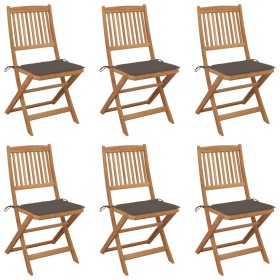 Sillas de jardín plegables 6 uds y cojines madera maciza acacia de , Sillas de jardín - Ref: Foro24-3075002, Precio: 323,66 €...