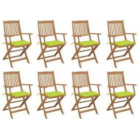 8 Stück klappbare Gartenstühle und Kissen aus massivem Akazienholz von , Gartenstühle - Ref: Foro24-3075096, Preis: 464,24 €,...