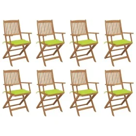 Sillas de jardín plegables 8 uds y cojines madera maciza acacia de , Sillas de jardín - Ref: Foro24-3075096, Precio: 414,01 €...