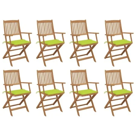 8 Stück klappbare Gartenstühle und Kissen aus massivem Akazienholz von , Gartenstühle - Ref: Foro24-3075096, Preis: 437,42 €,...