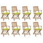 8 pcs folding garden chairs and solid acacia wood cushions by , Garden chairs - Ref: Foro24-3075096, Price: 464,24 €, Discoun...
