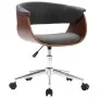 Swivel office chair with curved wood and gray fabric by vidaXL, Office chairs - Ref: Foro24-3054834, Price: 152,42 €, Discoun...