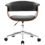 Swivel office chair with curved wood and gray fabric by vidaXL, Office chairs - Ref: Foro24-3054834, Price: 152,42 €, Discoun...