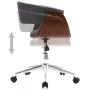 Swivel office chair with curved wood and gray fabric by vidaXL, Office chairs - Ref: Foro24-3054834, Price: 152,42 €, Discoun...