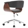 Swivel office chair with curved wood and gray fabric by vidaXL, Office chairs - Ref: Foro24-3054834, Price: 152,42 €, Discoun...