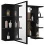Badezimmer-Spiegelschrank aus schwarzem Sperrholz 80x20,5x64 cm von vidaXL, Badezimmerwaschtische - Ref: Foro24-802607, Preis...