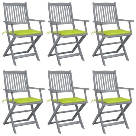Klappbare Gartenstühle 6 Stück Kissen massives Akazienholz von , Gartenstühle - Ref: Foro24-3065418, Preis: 313,26 €, Rabatt: %
