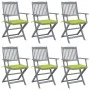 Sillas de jardín plegables 6 uds cojines madera maciza acacia de , Sillas de jardín - Ref: Foro24-3065418, Precio: 304,52 €, ...