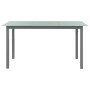 Mesa de jardín de aluminio y vidrio gris claro 150x90x74 cm
