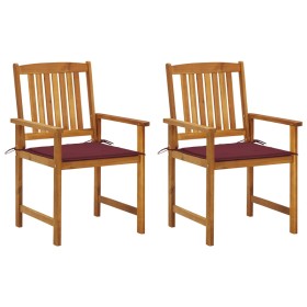 Garden chairs with cushions, 2 units, solid acacia wood by , Garden chairs - Ref: Foro24-3061185, Price: 151,47 €, Discount: %