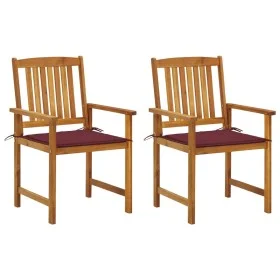 Garden chairs with cushions, 2 units, solid acacia wood by , Garden chairs - Ref: Foro24-3061185, Price: 148,98 €, Discount: %
