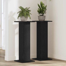 Soporte de plantas 2 pcs Roble negro 30 x 30 x 80 cm