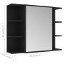 Armario de espejo de baño contrachapada negro 80x20,5x64 cm de vidaXL, Tocadores de baño - Ref: Foro24-802607, Precio: 66,71 ...