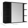 Badezimmer-Spiegelschrank aus schwarzem Sperrholz 80x20,5x64 cm von vidaXL, Badezimmerwaschtische - Ref: Foro24-802607, Preis...