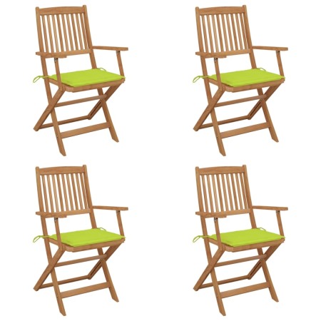 4 Stück klappbare Gartenstühle und Kissen aus massivem Akazienholz von , Gartenstühle - Ref: Foro24-3064628, Preis: 236,52 €,...