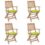4 Stück klappbare Gartenstühle und Kissen aus massivem Akazienholz von , Gartenstühle - Ref: Foro24-3064628, Preis: 236,52 €,...