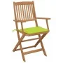Folding garden chairs 4 units and solid acacia wood cushions by , Garden chairs - Ref: Foro24-3064628, Price: 210,94 €, Disco...