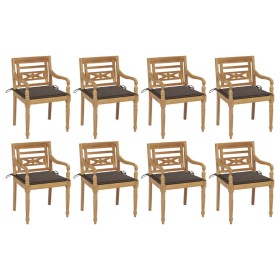 Batavia chairs 8 units solid teak wood with cushions by , Garden chairs - Ref: Foro24-3073357, Price: 1,00 €, Discount: %