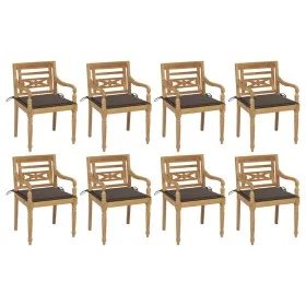 Batavia chairs 8 units solid teak wood with cushions by , Garden chairs - Ref: Foro24-3073357, Price: 1,00 €, Discount: %