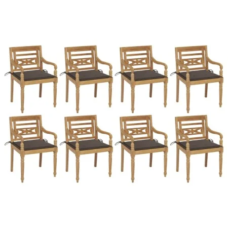 Batavia chairs 8 units solid teak wood with cushions by , Garden chairs - Ref: Foro24-3073357, Price: 1,00 €, Discount: %