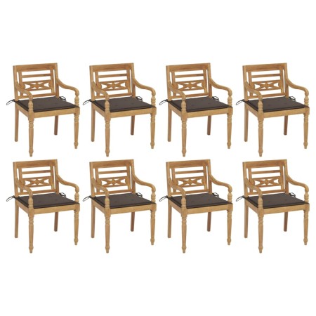 Batavia Stühle 8 Einheiten aus massivem Teakholz mit Kissen von , Gartenstühle - Ref: Foro24-3073357, Preis: 1,00 €, Rabatt: %