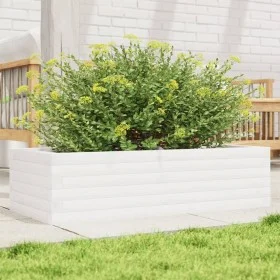 Solid white pine wood planter 90x40x23 cm by , Pots and planters - Ref: Foro24-847224, Price: 79,19 €, Discount: %
