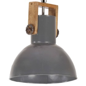Lámpara colgante industrial redonda mango 25 W gris 32 cm E27