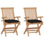 Gartenstühle 2 Stück aus massivem Teakholz mit schwarzen Kissen von , Gartenstühle - Ref: Foro24-3062509, Preis: 204,05 €, Ra...