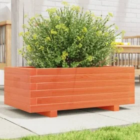 Jardinera de madera maciza de pino marrón cera 70x40x26,5 cm by , Pots and planters - Ref: Foro24-847330, Price: 68,76 €, Dis...