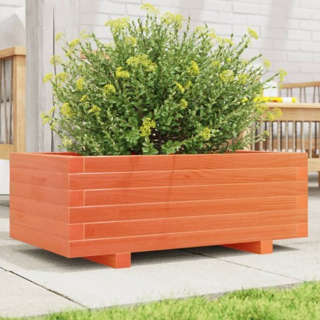 Jardinera de madera maciza de pino marrón cera 70x40x26,5 cm by , Pots and planters - Ref: Foro24-847330, Price: 69,45 €, Dis...