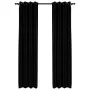 Blackout curtains with linen look eyelets 2 pcs black 140x245 cm by vidaXL, Curtains and curtains - Ref: Foro24-321154, Price...