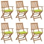 6 Stück klappbare Gartenstühle und Kissen aus massivem Akazienholz von , Gartenstühle - Ref: Foro24-3074951, Preis: 356,33 €,...