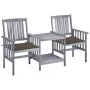 Garden chairs with a small table and solid acacia wood cushions. by , Garden sets - Ref: Foro24-3061310, Price: 164,41 €, Dis...