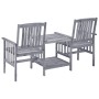 Sillas de jardín con mesita y cojines madera maciza acacia de , Conjuntos de jardín - Ref: Foro24-3061310, Precio: 166,06 €, ...