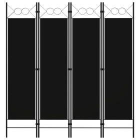 Biombo divisor de 4 paneles negro 160x180 cm de vidaXL, Divisores de ambientes - Ref: Foro24-320705, Precio: 40,39 €, Descuen...