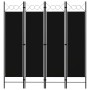 Divider screen with 4 panels black 160x180 cm by vidaXL, Room dividers - Ref: Foro24-320705, Price: 38,88 €, Discount: %
