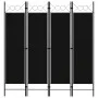 Divider screen with 4 panels black 160x180 cm by vidaXL, Room dividers - Ref: Foro24-320705, Price: 39,64 €, Discount: %