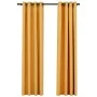Blackout curtains with linen-look grommets, 2 pieces, yellow, 140x225 cm. by vidaXL, Curtains and curtains - Ref: Foro24-3211...