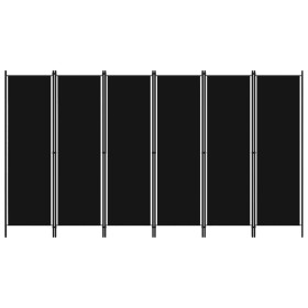 Biombo divisor de 6 paneles negro 300x180 cm de vidaXL, Divisores de ambientes - Ref: Foro24-320730, Precio: 47,58 €, Descuen...