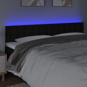 Cabecero con LED de tela negro 200x5x78/88 cm en Cabeceros y pies de cama | Comprar online en Foro24