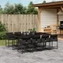 Set de comedor de jardín 9 pzas y cojines ratán sintético negro de , Conjuntos de jardín - Ref: Foro24-3278046, Precio: 586,1...