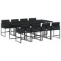 9-teiliges Garten-Essset und schwarze Kissen aus synthetischem Rattan von , Gartensets - Ref: Foro24-3278046, Preis: 521,34 €...