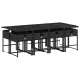 9-teiliges Garten-Essset und schwarze Kissen aus synthetischem Rattan von , Gartensets - Ref: Foro24-3278046, Preis: 521,34 €...