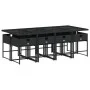 Set de comedor de jardín 9 pzas y cojines ratán sintético negro de , Conjuntos de jardín - Ref: Foro24-3278046, Precio: 586,1...