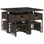 Set comedor para jardín 9 pzas y cojines ratán sintético marrón de , Conjuntos de jardín - Ref: Foro24-3278084, Precio: 402,2...