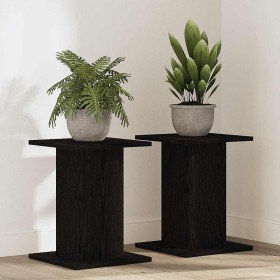 Soporte de plantas 2 pcs Roble negro 30 x 30 x 40 cm